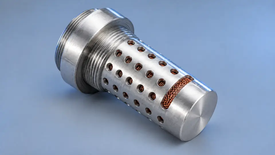Antisifón de duraluminio con collar roscado y perforaciones